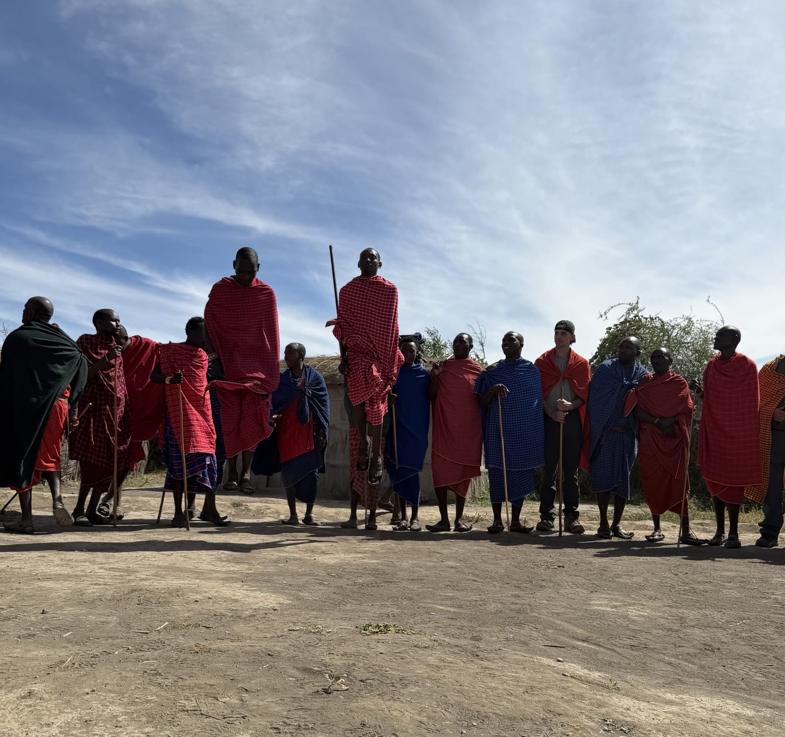 Maasai men performing the jumping dance