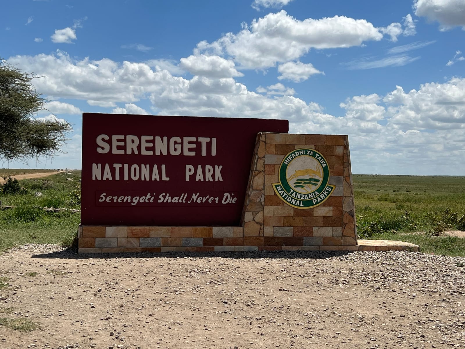 The Serengeti National Park entrance sign